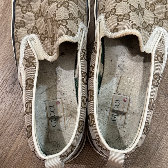 Gucci Beige and Brown Patterned Slip-On Loafers - Picture 9 of 14